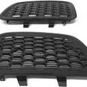 Front Bumper Grille Insert (LH + RH) Compatible With Jeep Grand Cherokee 2014-2016 / Center Grille Bezel Outer (SET) / Front Bumper Insert Lower Grill Bezel Cover (1 Pair) Black