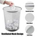 20PCS Mesh Trash Cans,6 Gal Mesh Office Trash Can, Silver Open Metal Wire Wastebaskets, Waste Basket Trash Can for Near Desk, Garbage Can,Recycling Garbage Container Bin for Office&Home