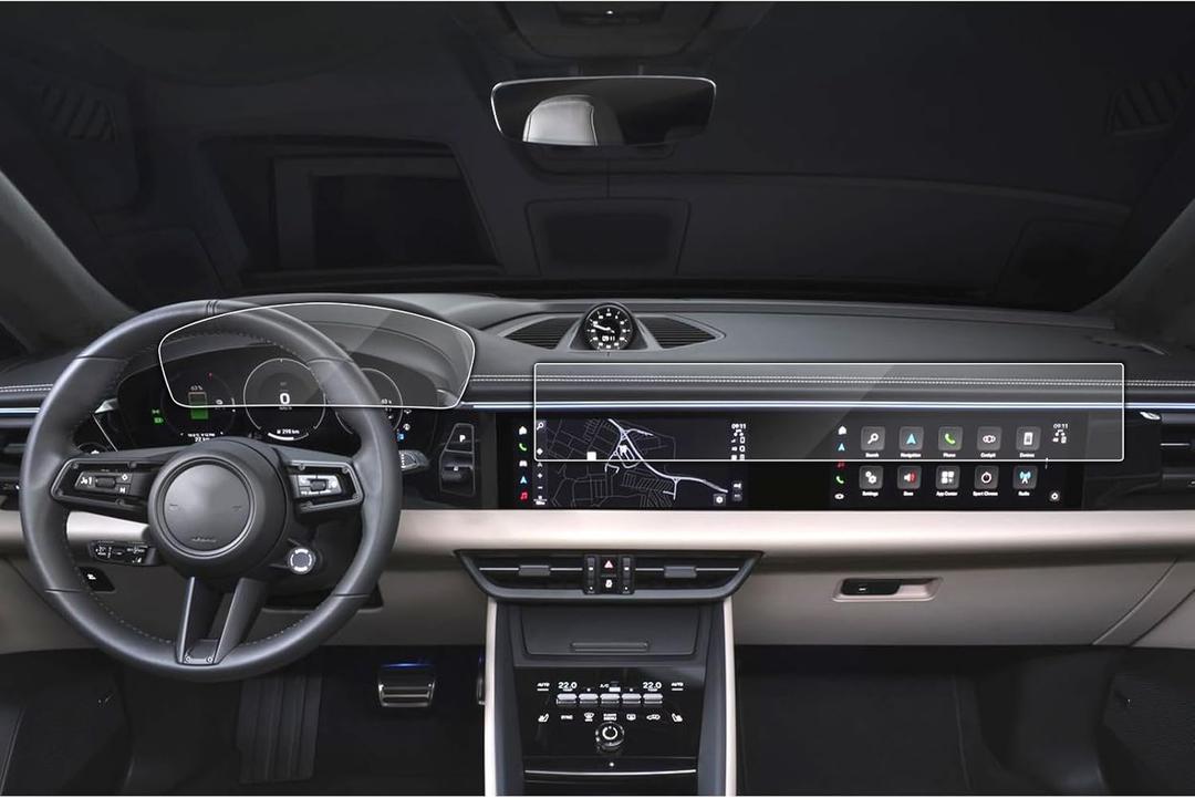 SXCY 2PCS for 2024 2025 Porsche Macan EV Screen Protector [10.9 Inch Navi+10.9 Side+12.6 Dash] for 2024 2025 Porsche Macan EV Accessories(9H Tempered Glass Whole Screen)