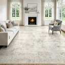 8x10 Area Rugs for Living Room Beige Rug Washable Bedroom Abstract Carpet