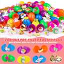 [ 6 Surprise Gold Eggs ] 100 Pack Prefilled Easter Eggs with Assorted Toys Inside, Truly Pre Filled Plastic Easter Egg Filles Fidget Toys Easter Hunt, Basket Stuffers Party Favors for Kids Boys Girls