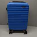 Amazon Basics 21" Hardside Carry-On Luggage with Expandable Space, Scratch-Resistant Surface, Telescoping Handle, Four Multi-directional Wheels, Light Blue