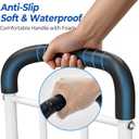 Bed Rails for Elderly Adults - ASTM Approved Adjustable Bed Cane with Non-Slip Ergonomic Handle & Storage Pocket, Bed Railings for Seniors Hold up to 350 LBS, Tool-Free