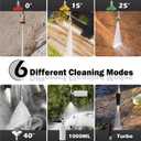 5000PSI Wall Mounted PowerWasher with 4 Quick Connect Nozzles, Foam Cannon for Car, Lane, Patio Cleaning, Black
