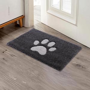 Door Mat Indoor Super Absorbent Microfiber Washable Pet Rug, Low-Profile Entryway Rug with Non-Slip Backing, Dirty Trapper Inside Entrance Doormat for Shoes, 16" x 24", Dark Gray