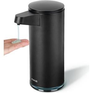 AIKE SensePro Automatic Soap Dispenser Type-C Rechargable, Stainless Matte Black Coating 12.8 fl.oz. for Liquid Soap