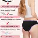 BAMBOO COOL Teens Girls Period Underwear Wider Lining Instant Absorption Menstrual Leakproof Briefs Soft Breathable Panties (Black, XL)