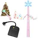 Relaxweex Christmas Magic Light Wand Wireless Remote Control Outlet for Christmas Tree Lights Controller Decorative Xmas Outdoor Indoor Turn on and Off Magic Wand Switch Kit(Three 3-pin Plugs, Pink)