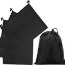 uxcell 5Pcs 210D Polyester Drawstring Bag with Toggle, 10 x 12 Inch Waterproof Travel Storage Bag Foldable Stuff Sack Cinch Sack for Gym Travel Hiking Yoga Clothes Organizer, Black