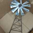 CWI Gifts Simple Windmill Table Sitter - 19 Inch Galvanized Metal Windmill - Farmhouse Tabletop Decor