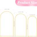 Wokceer Wedding Arch Backdrop Stand 7.2FT, 6.6FT, 6FT Set of 3 Gold Metal Arch Backdrop Stand for Wedding Ceremony Baby Shower Birthday Party Decor