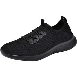 TIOSEBON Women's Slip On Walking Shoes Lightweight Casual Running Sneakers, Size -39.5, Black