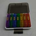 Weekly Pill Organizer 3X a Day, 7 Day Pill Box 3 Times, Portable for Travel Pill Case for Pills/Vitamin/Fish Oil/Medication/Supplements (3x7 Black+Rainbow)