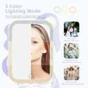 Travel Makeup Mirror, Portable Mirror with 3 Adjustable Light Settings, USB-Rechargeable Vanity Mirror with LightsGift for Women and Girls