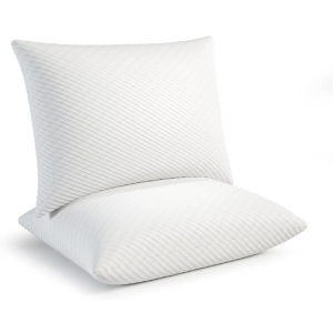 BioPEDIC Memory Foam Pillows - Standard Size, 2-Pack, Shredded Foam Filling for Plush Support & Airflow, Ventilated iCOOL Technology, Hypoallergenic, Non-Toxic Materials, Standard Size (Pack of 2)
