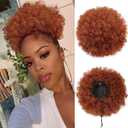 AISI QUEENS Synthetic Curly Puff Drawstring Ponytail Faux Buns Large Size Short Kinky Curly Hair Ponytail Hair Extension Updo Wrap Fiber Wig(350#)