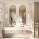 Niccy 48"16" Frameless Oval Full Length Mirrors, Long Wall-Mounted Mirror for Living Room, 4mm Ultra-Clear Large Body Mirror, Explosion-Proof Hanging Wall-Mirror for Bathroom Bedroom Entryway