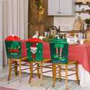 6 Pcs Christmas Back Chair Cover Elf Hat Leg and Cute Elf Felt Chair Back Covers for Xmas Banquet Home Kitchen Dining Room Decor Christmas Dining Chair Slipcovers (Fresh)