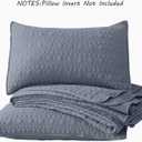 HORIMOTE HOME Quilt Set Queen Size Denim Blue, Classic Geometric Spots Stitched Pattern, Pre-Washed Microfiber Coverlet Ultra Soft Lightweight Quilted Bedspread for All Season, 3 Pieces