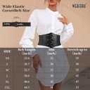 WERFORU Women Wide Corset Elastic Belt Thick Vintage Ladies Costume Waspie Waist Belt (Black)