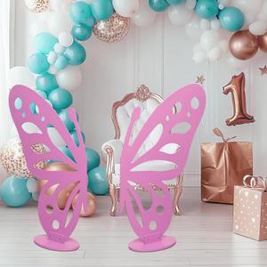 Oversized 3D Wooden Butterfly Decor  47"x62" Standing Butterfly Wings with Hinges, Large Wood Party Backdrop for Birthday, Baby Shower, Wedding, DIY Craft Display (Purple)