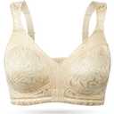 Wingslove Women's Full Coverage Non Padded Comfort Minimizer Wire-Free Bra Plus Size (Nude,46DD/E)