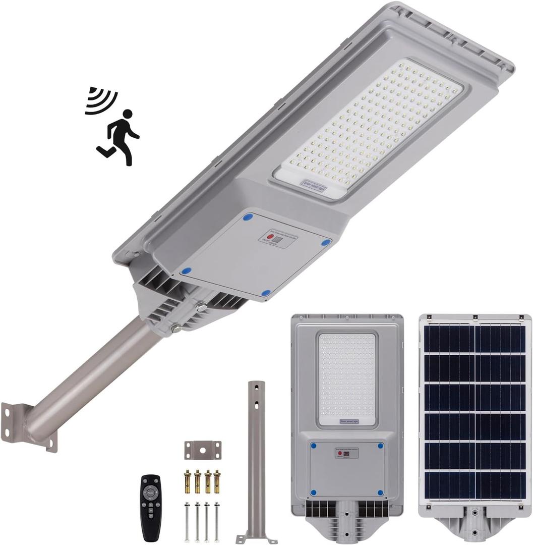 LANGY Solar Street Lights Outdoor, 2500W Solar Parking Lot Lights, 200000LM 6500K, Dusk to Dawn Motion Sensor and Remote Control, IP67 Waterproof, Commercial Solar Outdoor Light Garage LANGY Solar Street Lights Outdoor, 2500W Solar Parking Lot Lights, 200000LM 6500K, Dusk to Dawn Motion Sensor and Remote Control, IP67 Waterproof, Commercial Solar Outdoor Light Garage