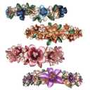 4PCS Luxurious Flower Metal French Barrettes Hair Clasps Accessories Women Girls