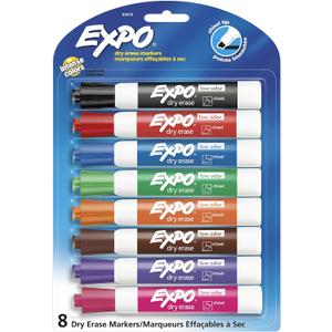 EXPO 80678 Low-Odor Dry Erase Markers, Chisel Tip, Assorted Colors, 8-Count