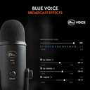 Logitech for Creators Blue Yeti USB Microphone for Gaming, Streaming, Podcast, YouTube, Discord, PC, Studio Sound, Plug & Play-Blackout
