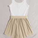 SOLY HUX Casual Summer Rompers for Women Sleeveless Vacation Outfits Short Jumpsuit (Medium, Multicoloured Colorblock)