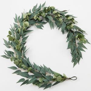 6FT Greenery Eucalyptus Garland for Home Decor, Wedding Table Centerpieces & Arch Floral Arrangements - Spring Real Touch Silk Stems