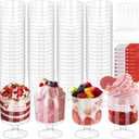 185 Pack 5oz Mini Dessert Cups with Spoons, Clear Parfait Shooter cups with Stickers, Perfect for Party Event Wedding Baby Shower, Ideal Size for Yogurt Fruit Ice Cream Pudding Jello Desserts