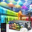 100ft 80led Permanent Outdoor Lights, Outdoor Permanent Lights for House, RGB+IC Color Changing for Year-Round Decor (Halloween/Christmas), IP67 Waterproof & App/Remote Control