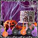 Tanlade 12 Set Halloween Spider Cups with Straws 10 oz Plastic Spider Birthday Party Favor Cup Spiderweb Party Decoration Supplies for Son Daughter Kids Trick or Treat Halloween (Black,Purple,Orange)
