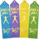 Berlune 100 Pcs Field Day Ribbons Bulk Best Day Ever Award Ribbon Participation Ribbon Honorable Mention Prize Ribbons with Event Card and Rope for Competition Sports Event Contest