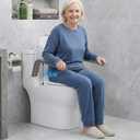 Toilet Safety Rails for Seniors, Adjustable Armrest, Space Saving, Stylish and Durable, Anti Slip and Anti Fall, Suitable for Elderly, Disabled, Pregnant Women with Armrest Toilet Safety Rail