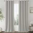 ChrisDowa 100% Blackout Light Grey Solid Curtains 96 Inches Long 2 Panels for Bedroom Living Room,Farmhouse Room Darkening Thermal Insulated Soundproof Grommet Top Window Treatment Drapes,52x96