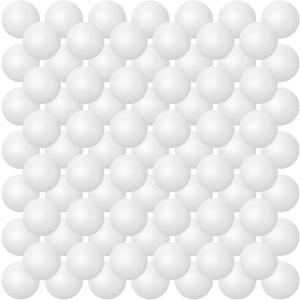 Hanaive Pack of 100 Table Tennis Balls Multi Colored 40mm Plastic Balls Bulk Washable Small Game for Carnival Pool Games, Party Decoration Pet Toy (White)