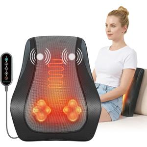 Snailax Shiatsu Back Massager for Back Pain Deep Tissue, Lower Back Neck Massager with Heat, 3D Kneading Back Massager for Chair, Massage Pillow as Gifts for Mom, Dad, Women