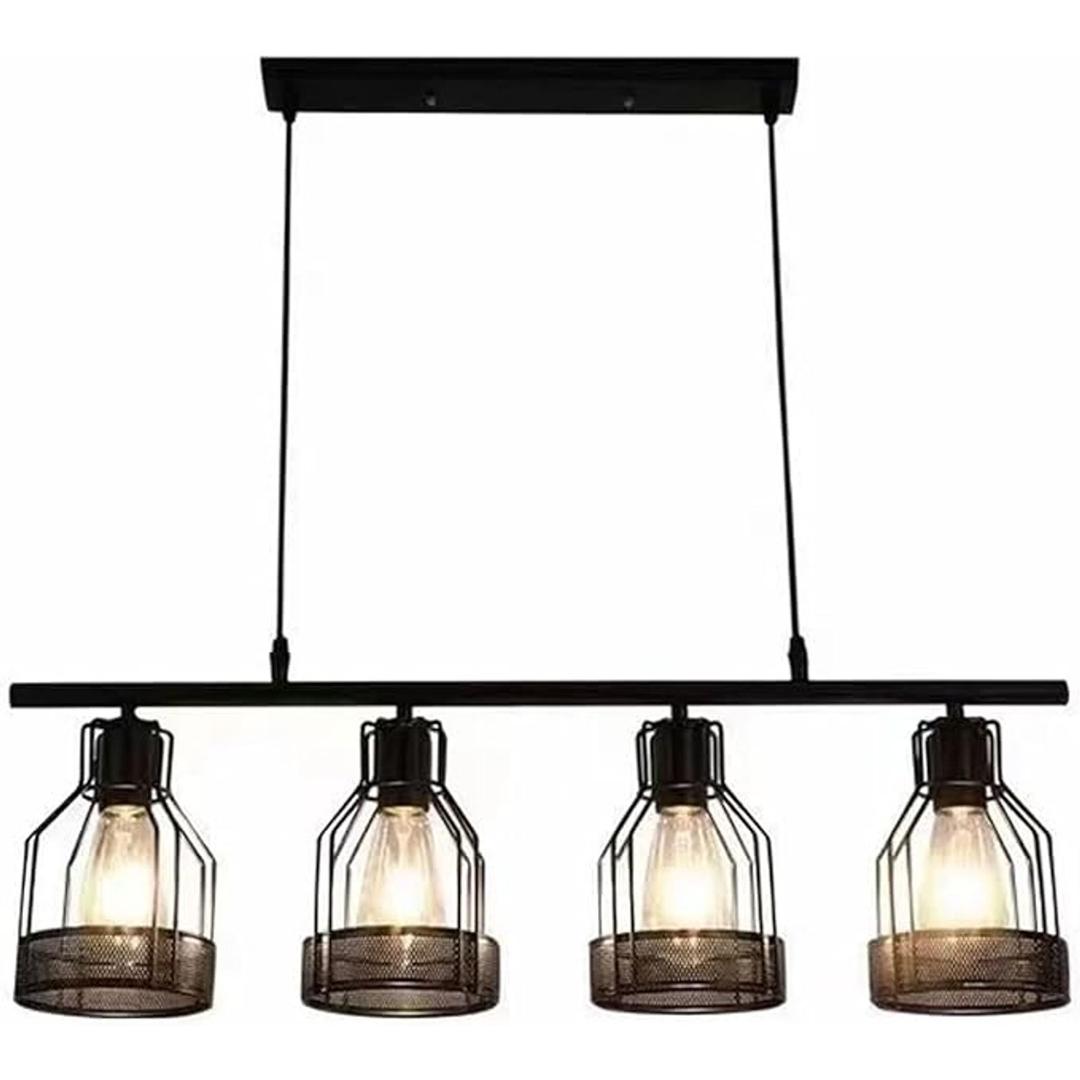 Hqlmzd Farmhouse Pendant Lights Kitchen Island, Kitchen Light Fixtures, Rustic Dining Room Light Fixture with 4 E26 Bulb Sockets, Ceiling Pendant Light Fixtures for Kitchen Dining Room Living Room