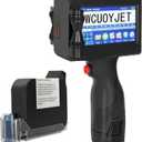 H760 Handheld Inkjet Printer, Printing Height 0.08-0.5 Inch Portable Handheld Printer with 42ml Quick-Drying Ink Cartridge 4.3Inch Touch Screen for Text/QRCode/Batch Number/Image/Date/Label/Barcode