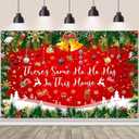 AIBIIN 7x5ft There's Some Ho Ho Hos In This House Backdrop Funny Christmas Backdrop Merry Christmas Banner Decorations for Winter Red Xmas Background Friendsmas Party Decorations Photo Booth Props