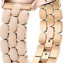 Wearlizer Metal Bracelet Compatible with Samsung Galaxy Watch 7 Band 6 5 4 Active 2 FE 40mm 44mm/Watch 6 4 Classic/5 Pro/3, 20mm Enamel Dressy Stainless Steel Strap for Samsung Watch Bands Women