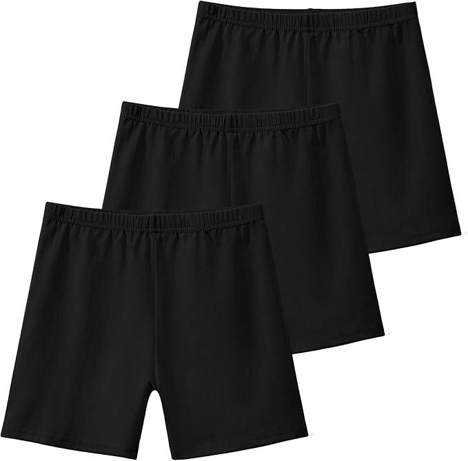 KEREDA Girls Bike Shorts Cotton Cartwheel Dance Under Dress Shorts for Kids 5 Pack
