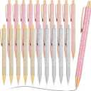 Leinuosen 20 Pcs Ballpoint Pens Comfortable Writing Metal Retractable Black Ink Gift Pens with Medium Point for Office Supplies(Silver, Gold, Dark Pink, Light Pink)