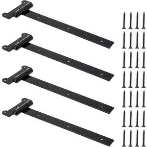 SPARKWHIZ Gate Hinges Heavy Duty Door Hinges 24 inch with 28 Mounting Screws for Gates, Barns, Sheds, Cabinets, Black Coating for Rust and Corrosion Prevention, 4 Pack
