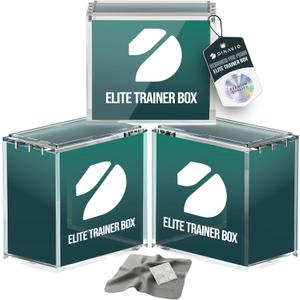 Dinavio Crafthouse Elite Trainer Box Acrylic Display Case Stackable 3 Pack - 8mm + 5mm Ultra Thick Acrylic with N52 Strong Magnets - ETB Case Protector - Compatible with Elite Trainer Boxes (3 Pack)