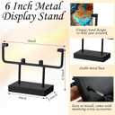MorningRo 4 Pcs Square Metal Display Stands 6 Inch Plate Frame Holder Easel Stand for Art Panels, Picture, Photos, Plaques