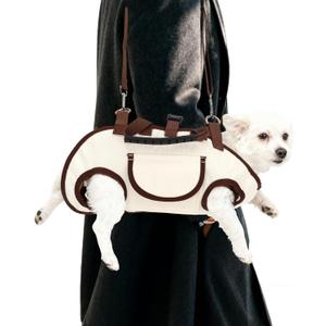 Snuggle Sling Dog Carrier, Adjustable Full Body Dog Lift Harness Hands-Free Shoulder Pet Carrier with Traction Leash Fit Most 8-13 lb/3.63-5.9 kg Portable Supply for Small Cat Pet, Medium